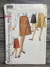 Primative Simplicity 1965 Misses Set Of Skirts 6091 Sewing Pattern Cut 