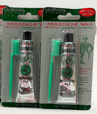 2 clubman pinaud moustache wax NEUTRAL w brus...