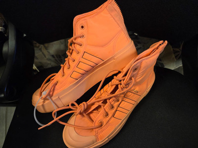 Adidas Nizza Bonega X Orange Lace Up High Zip Up Sneakers - Women's Size 7.5