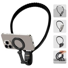Magnetic Neck Phone Holder for Recording, Hands Free POV/Vlog Video Black