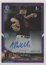 2018 Bowman Chrome Prospect Purple Refractor 8/250 Alex Wells #BCPA-AW Auto yo7