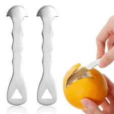 2Pcs Easy-to-Peel Orange Peeler Tool, Stainless Steel Citrus-Peeler, Left-Rig...