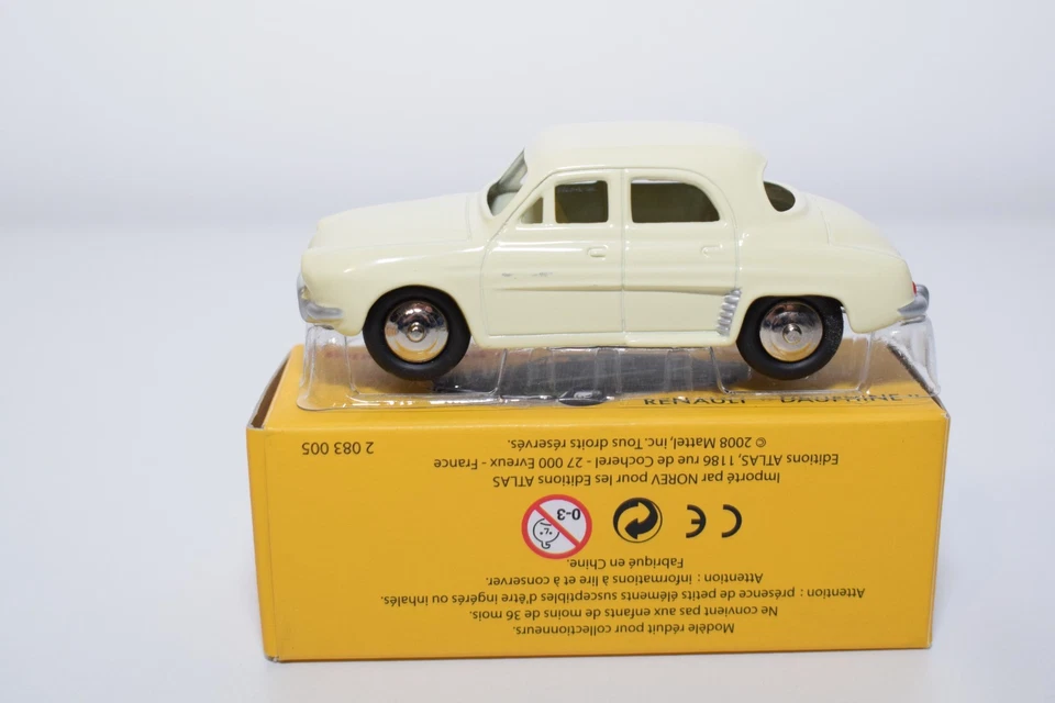 B91 1:43 ATLAS DINKY TOYS 24E 24 E RENAULT DAUPHINE CREAM MIB + LEAFLET - Image 2 of 4