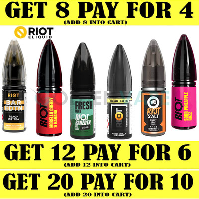 Riot Squad 10ml Nic Salt E Liquid 5mg / 10mg / 20mg 50/50 VG/PG - All  Flavours