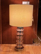 West Elm Stacking Chrome Lucite Table Lamp - ...