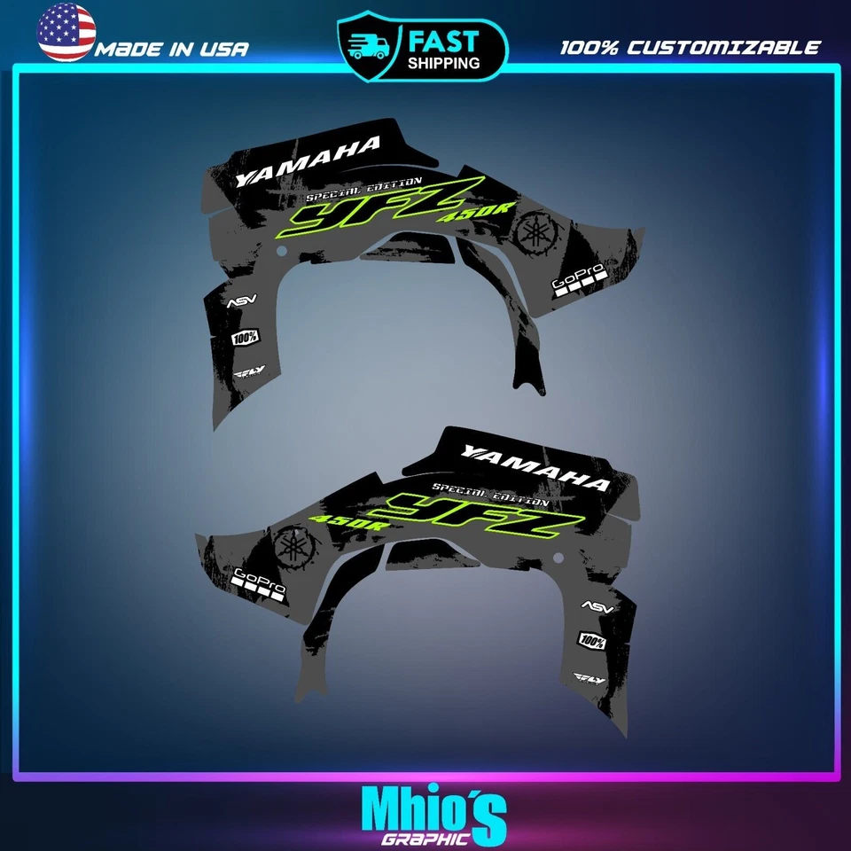 Kit de gráficos para YAMAHA YFZ 450R 2014-2023 se adapta a Yamaha YFZ450R... - Imagen 2 de 4