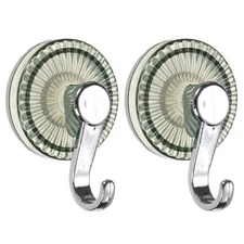 2Pcs 3" Heavy Duty Vacuum Suction Cup Hook Reusable Plastic Utility Hooks, Green