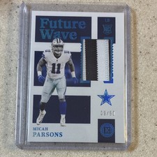 2021 Encased Future Wave Materials Rookie Micah Parsons 9/50 Dallas Cowboys