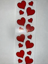 Hearts Red & Gold Sticker Sheet Scrapbook Planner Craft Stickers