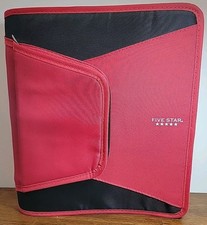 Mead Five Star Trapper Keeper Binder Red And Black Zip Up