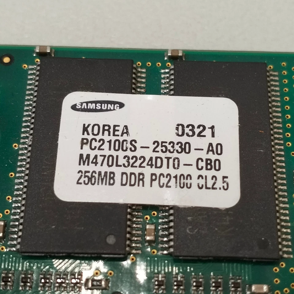 Samsung 256MB DDR1 RAM PC-2100 266MHz CL2.5 2.5V non-ECC SoDIMM M470L3224DT0-CB0 - Image 2 of 4