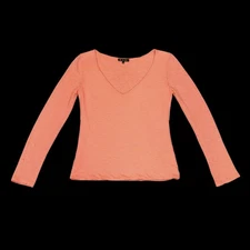 Loro Piana Women’s Pink Cashmere V-Neck Long Sleeve Shirt Size IT 40/US 4 FLAWED