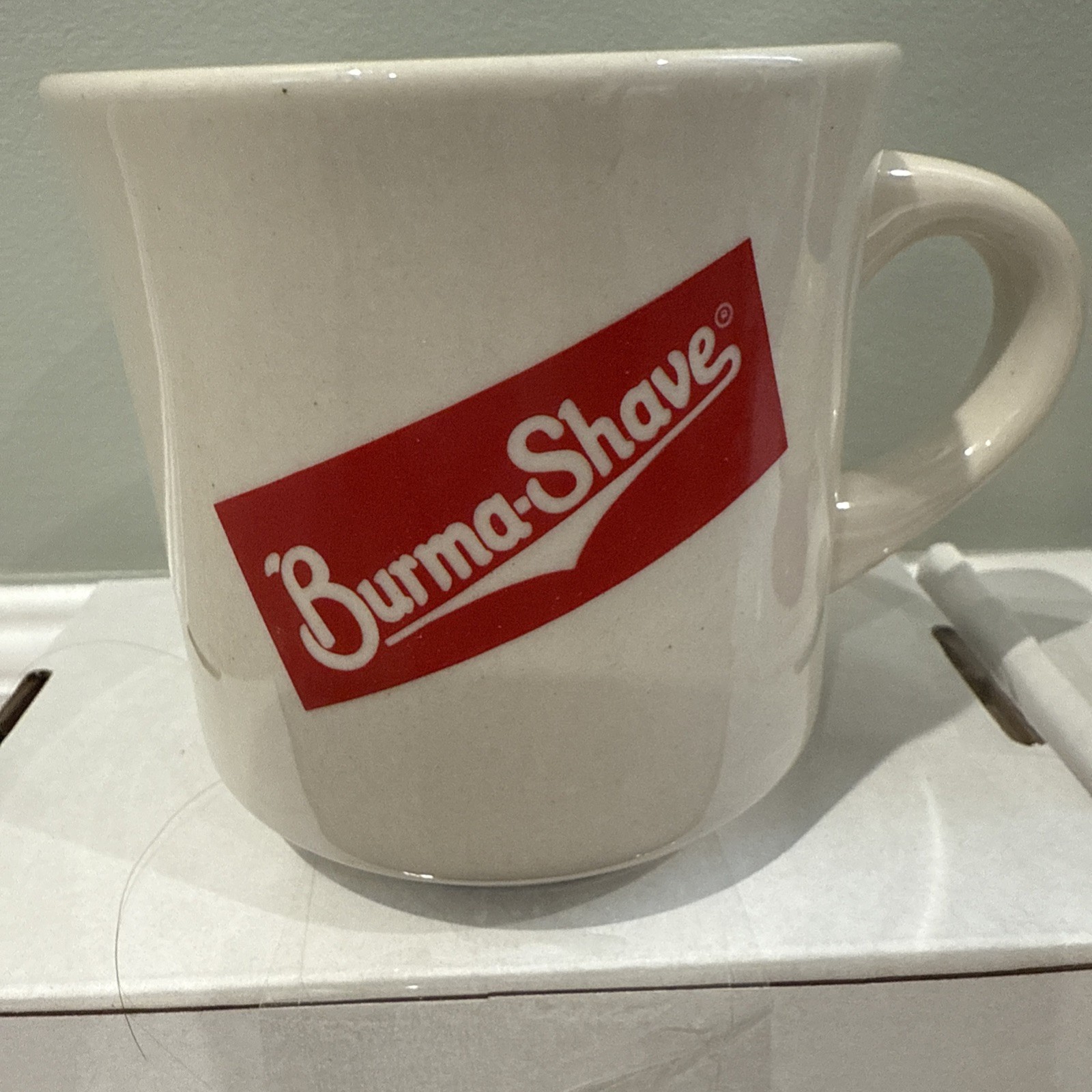 Vintage Burma Shave Ceramic Shaving Mug and brush