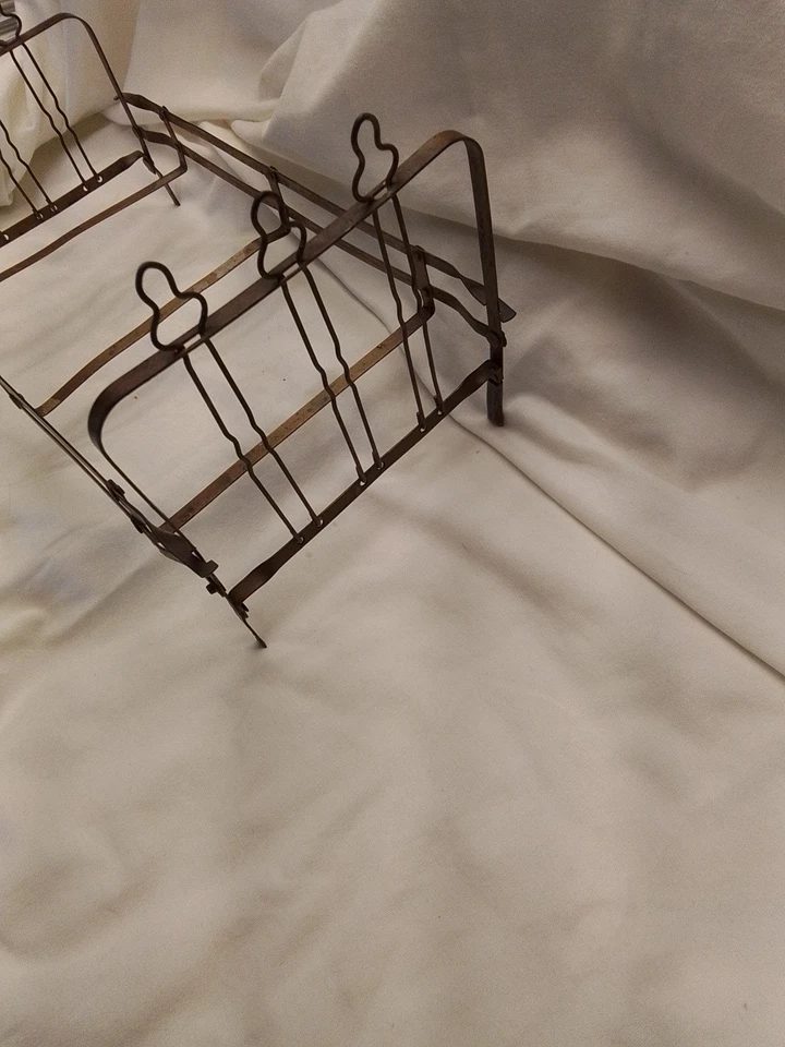 Antique Metal Folding Doll Bed 12" X 6" No Mattress Repair To One Leg - Image 4 of 4