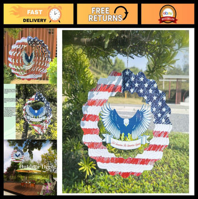 Patriotic Kinetic Wind Spinner for Yard & Garden - American Flag 3D Effect Decor