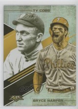 2019 Topps Fire Lasting Legacies Gold Minted Bryce Harper Ty Cobb #LL-4 HOF 4l8