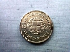 1940 Silver Threepence young King George V