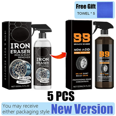 Automotive Rust Remover Spray 120ML   Fast-Acting Iron & Rust Cleaner for Wheels