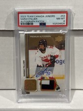 Sarah Fillier 145/175 Auto Patch 2023 Team Canada Juniors New York PWHL PSA 8