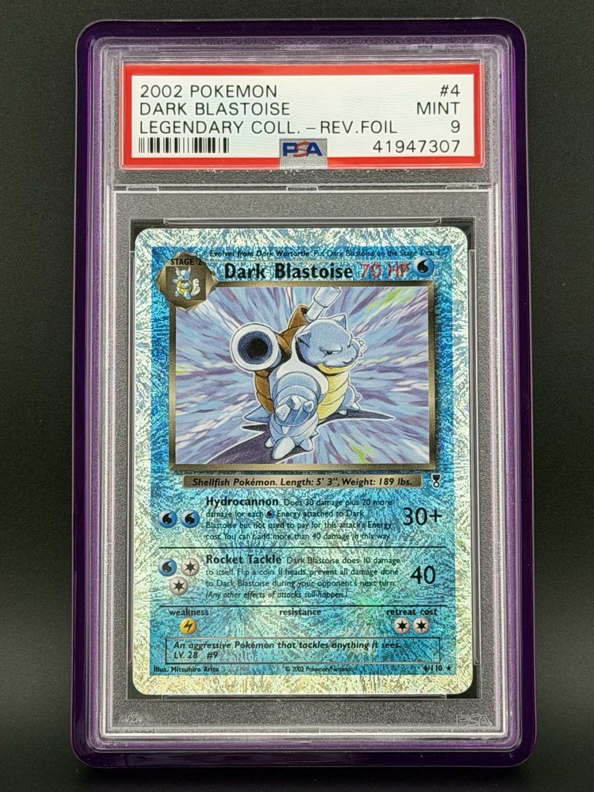 PSA 9 Dark Blastoise 4/110 Legendary Collection Reverse Holo Rare Pokémon TCG