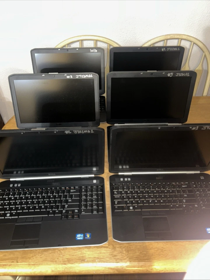 Lote de 6 laptops Dell Latitude E5520 – sin disco duro / sin cargadores – sin probar Foto 4 de 4