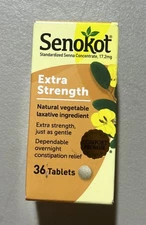 Senokot Extra Strength Natural Vegetable Laxative 36 Tablets