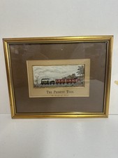 Antique Victorian Stevengraph Silk Picture The Present Time