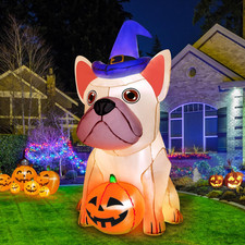 5Ft Halloween Inflatables Decorations Build-In Bright Leds Blow up Yard Pumpkin