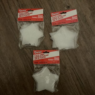 4 x Sterne etc.Plastic Canvas für Stick - Bastelarbeiten Neu & OVP Blitzversand 
