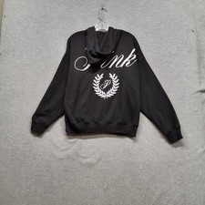 Victoria's Secret PINK Women Hoodie M Black Fleece Script Casual Campus