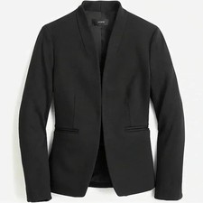 J. Crew 365 Black Stretch Twill Open Front Going Out Blazer Sz 4