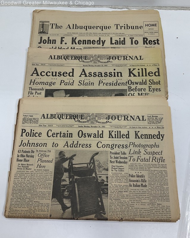 VTG 1963 John F Kennedy JFK Assassination Newspaper Lot of 3 November 24 & 25