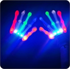Light Up Gloves 5 Colors and 6 Modes Flashing Large  Age 10-14  