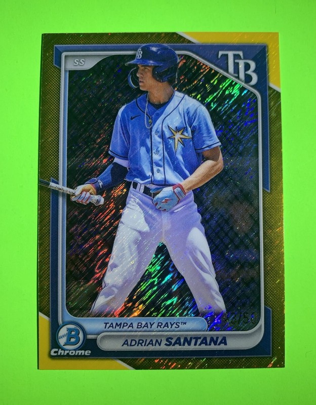 2024 Bowman Chrome Prospects Adrian Santana #BCP-61 Gold Refractor 43/50