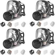 Gas Masks Survival Nuclear and Chemical - 4Pack Full Face Gas Mask with 40mm ...