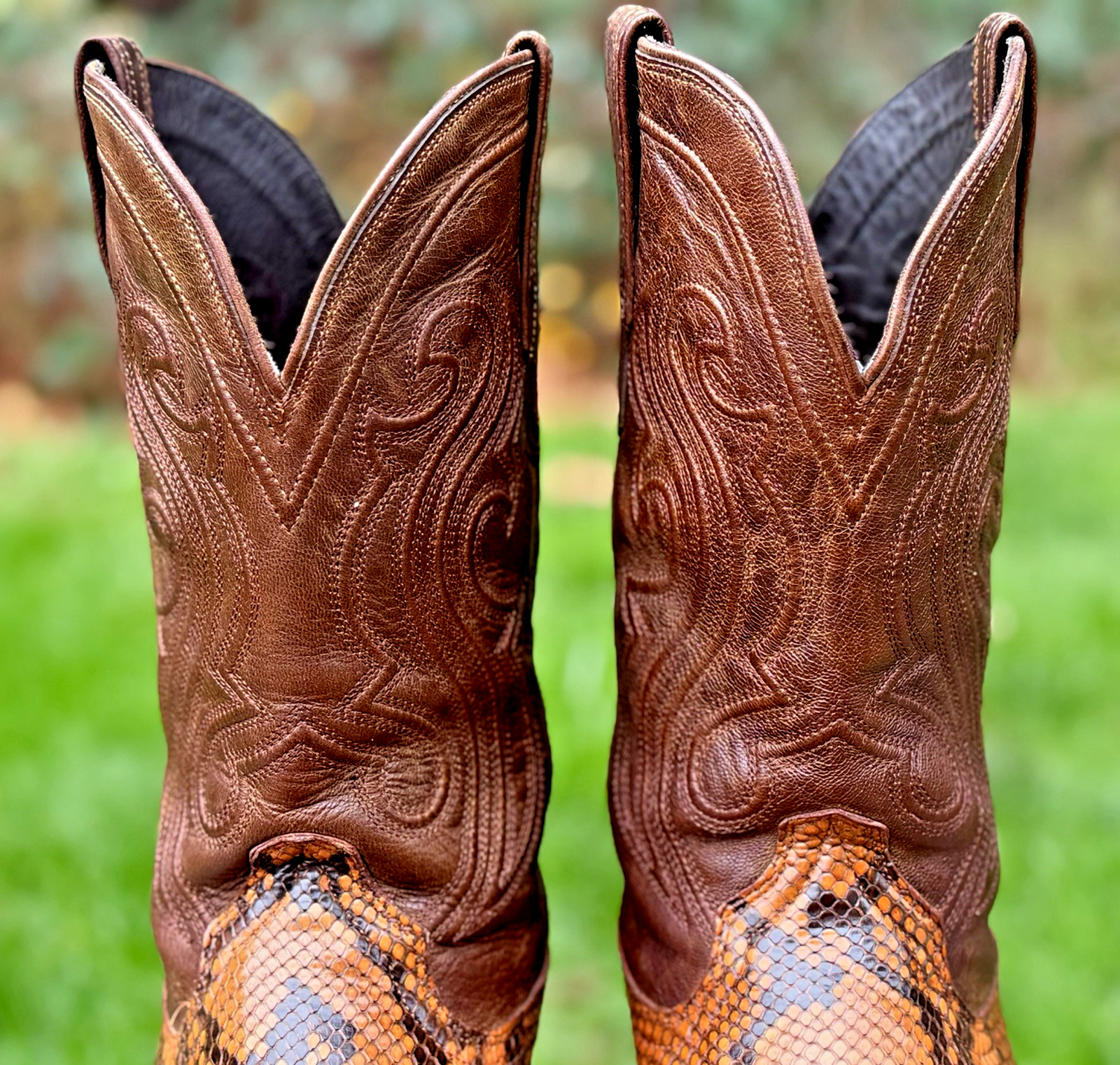 🐍 Tecovas Limited Ed. BLAKE Saddle Python Snake … - image 4