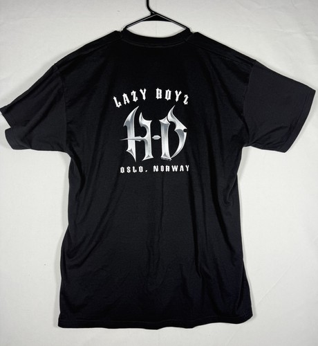 NWT Harley Davidson Shirt Men’s XL Black Lazy Boyz Oslo Norway 2003 VTG USA Made - Picture 2 of 5