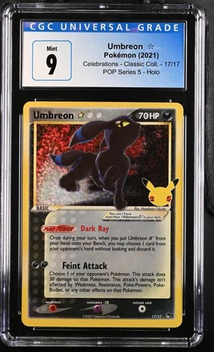 Pokémon 2021 Umbreon ☆ POP S5 Holo Celebrations - Classic Coll. #17 CGC 9