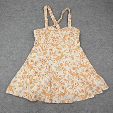 Maeve Anthropologie Dress Womens M White Floral Square Neck Sundress Pockets