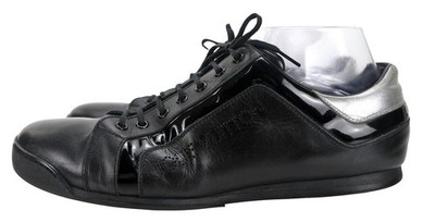 Authentic LOUIS VUITTON Clipper Black Leather Casual Shoes UK 7.5 US 9 Italy