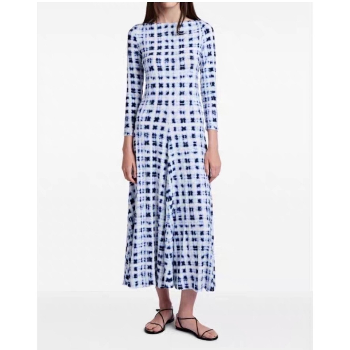 tie dye jersey dress Proenza Schouler White Label Jen Womens M Blue Knit luxury silk stole
