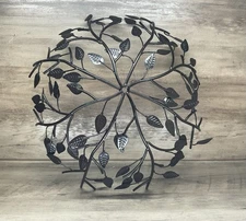 Leaf Design Wire Basket Fruit Bread Bowl Decor 13"