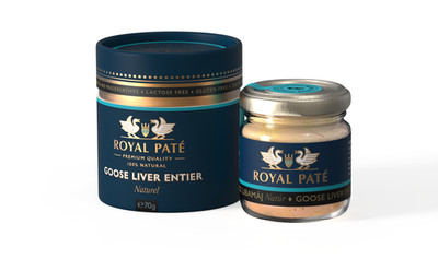 3x Premium Entier Foie Gras natural, RoyalPaté 100% Natural