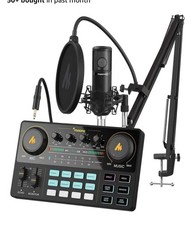 MAONO Podcast Equipment Bundle with Audio Mixer  3.5mm Mic for Streaming