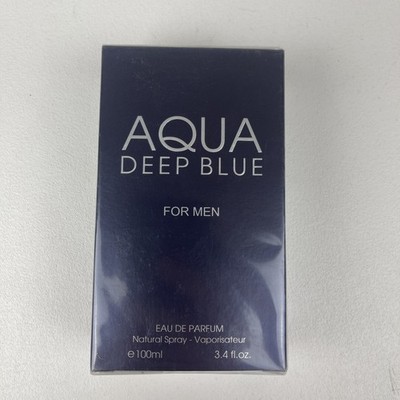 Aqua Deep Blue for Men 3.4 Oz Eau De Toilette Spray Box