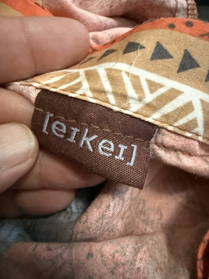 Edredón Eikei Algodón Egipcio Minimalis Patrón Geométrico 87x102” Queen Naranja Foto 3 de 4