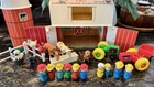 Vintage Little People Barn Silo, Hex Animals Wood Figs & Extras #915