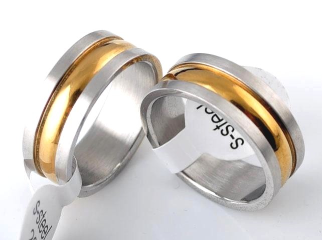 Anillo de Lujo Hombre Mujer Acero 316L Nuevo Barato Placa Oro 238