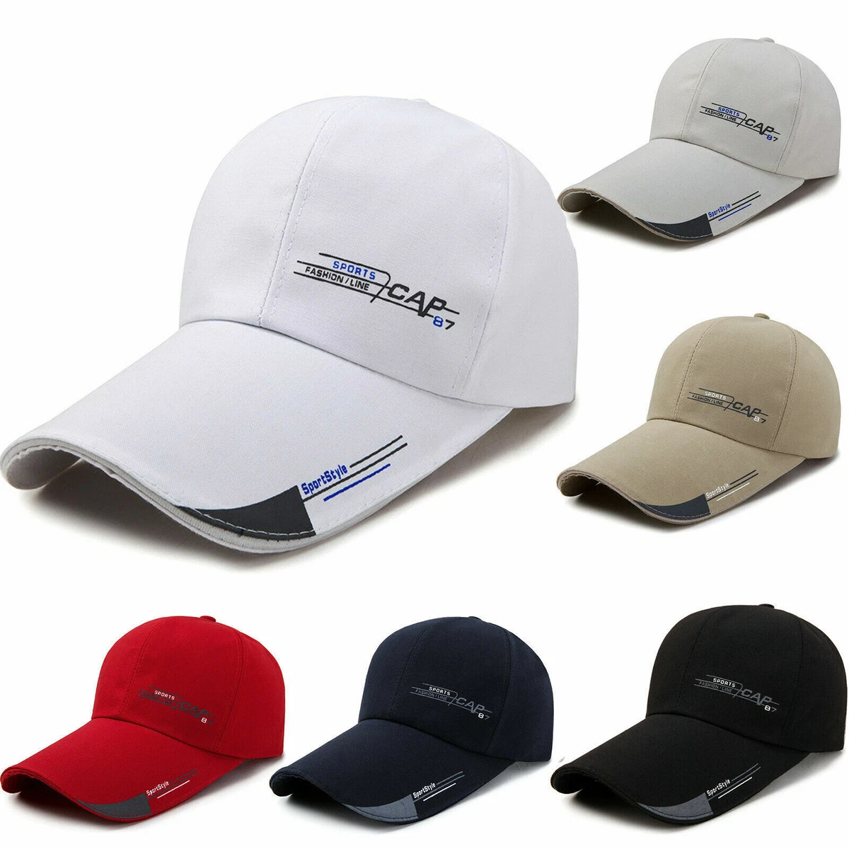 Unisex Baseball Cap Adjustable Snapback Long Peak Summer Trucker Sports Sun Hat