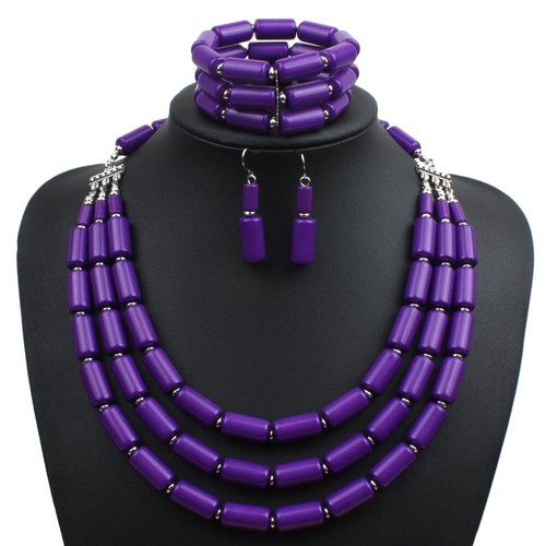 Handmade African Beads Necklace Fashion Nigerian Wedding Bracelet Gift - Picture 16 of 20